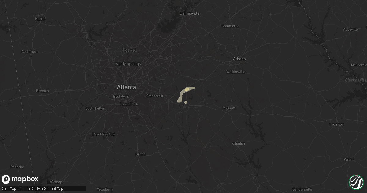 Hail map in Oxford, GA on April 24, 2025