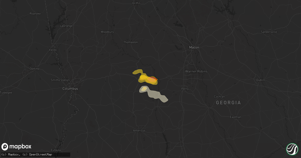 Hail map in Reynolds, GA on April 24, 2025