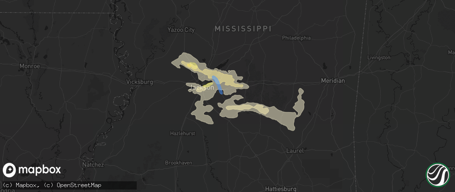 Hail map in Brandon, MS on April 24, 2026