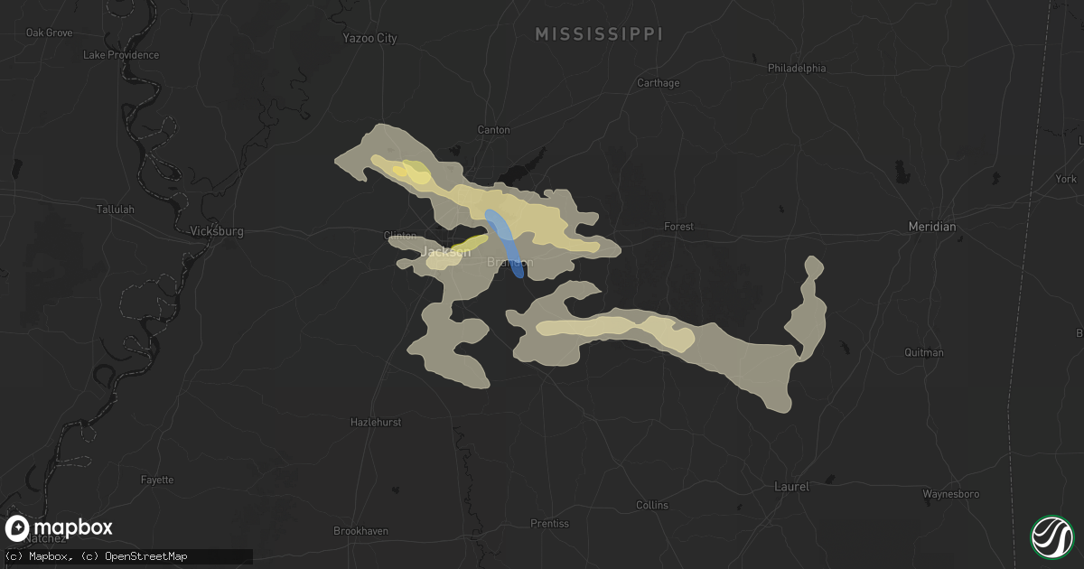 Hail map in Brandon, MS on April 24, 2026