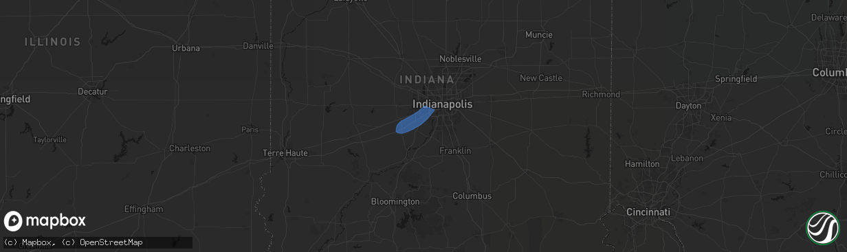 Hail map in Camby, IN on April 24, 2026