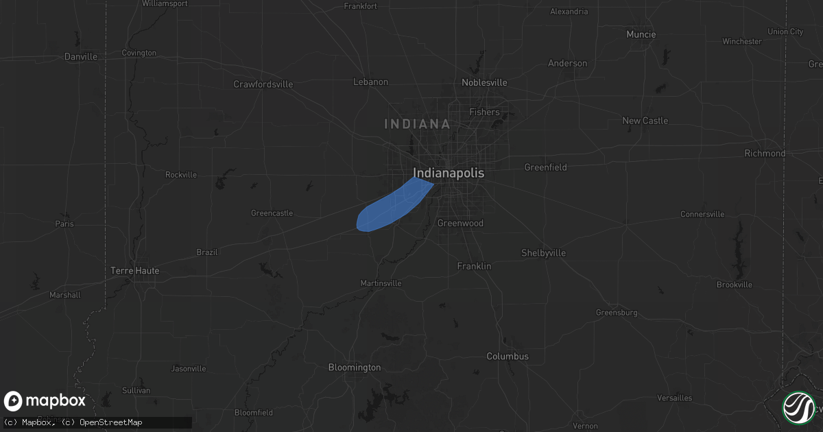 Hail map in Camby, IN on April 24, 2026