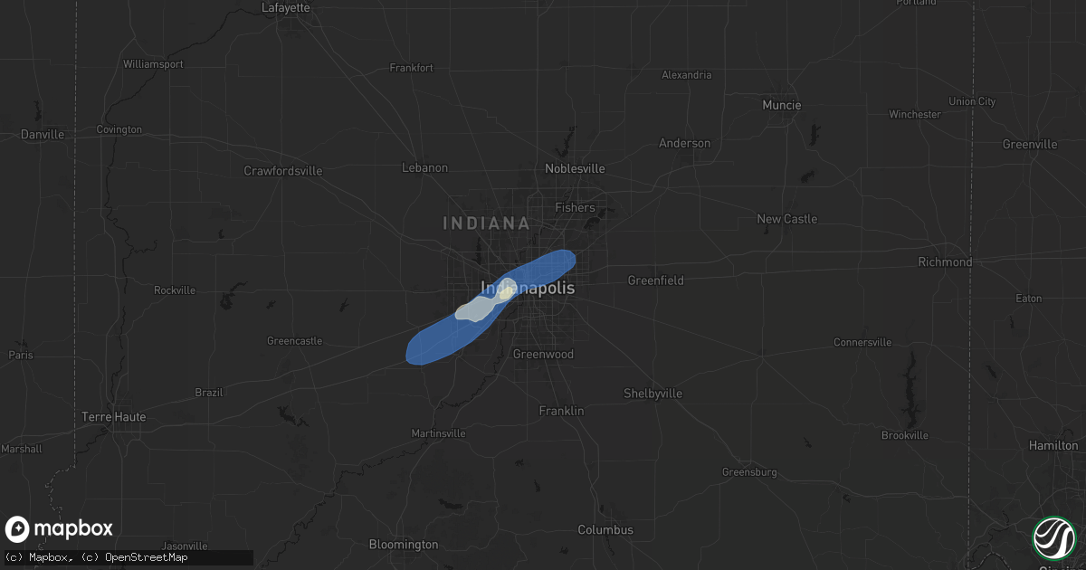 Hail map in Indianapolis, IN on April 24, 2026