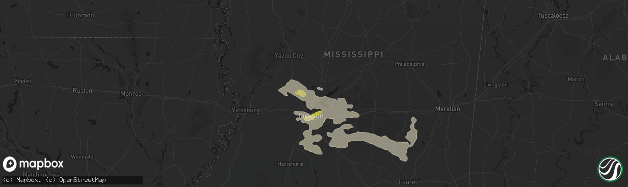 Hail map in Madison, MS on April 24, 2026