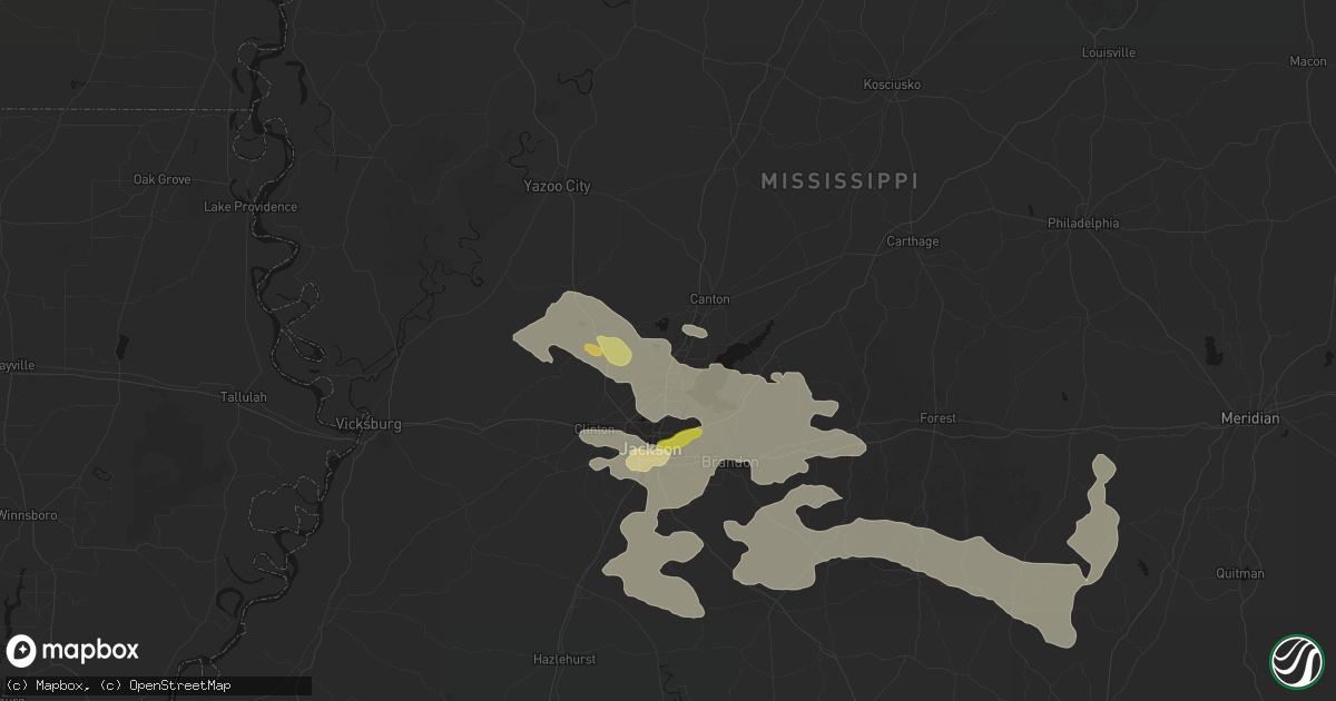 Hail map in Madison, MS on April 24, 2026