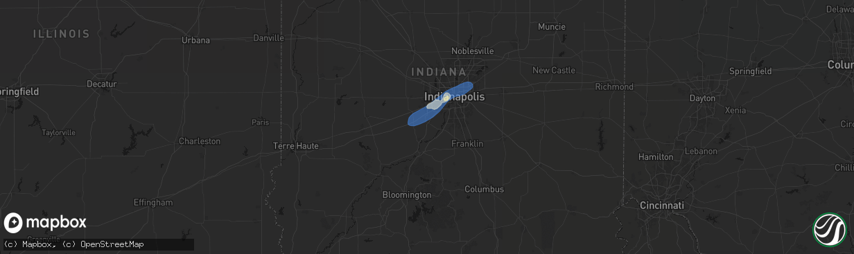 Hail map in Mooresville, IN on April 24, 2026