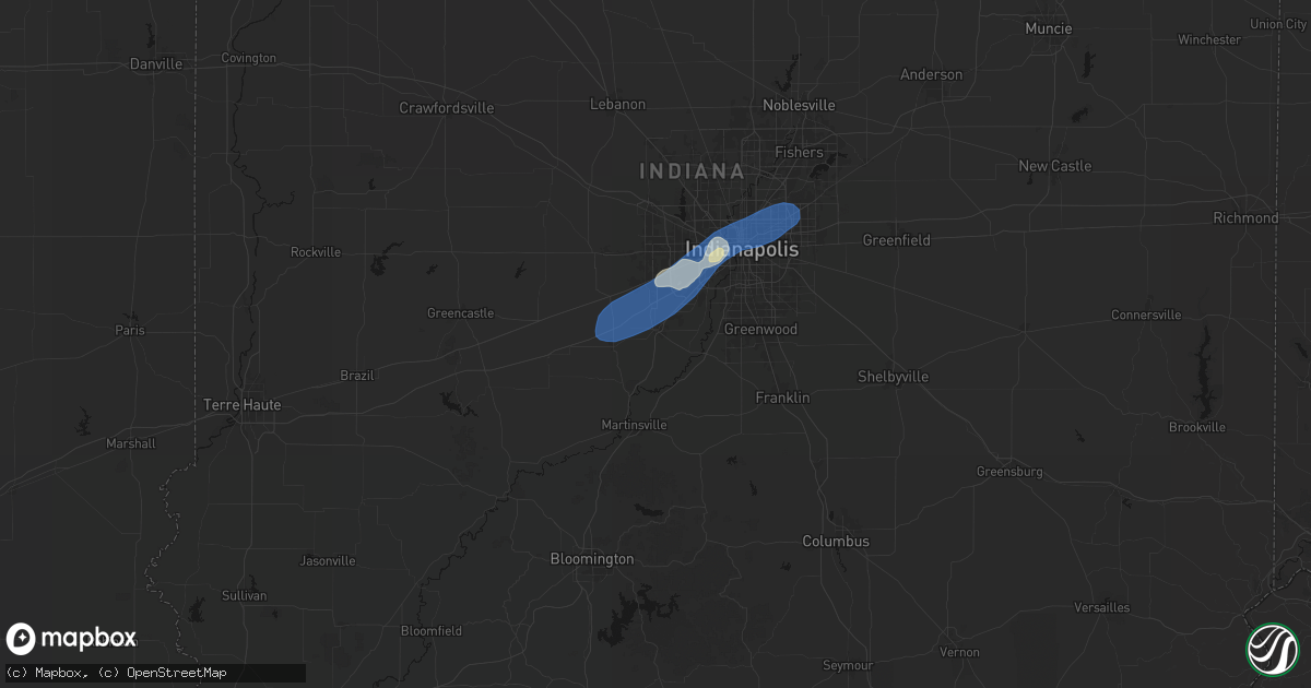 Hail map in Mooresville, IN on April 24, 2026