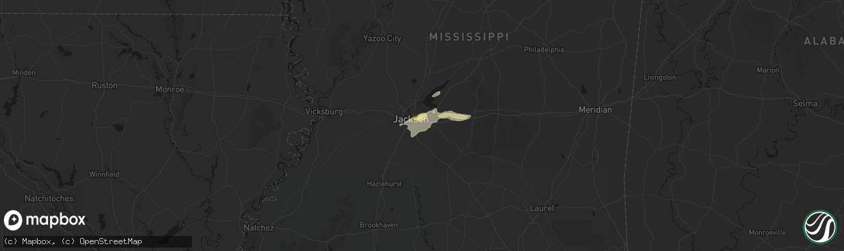 Hail map in Pearl, MS on April 24, 2026