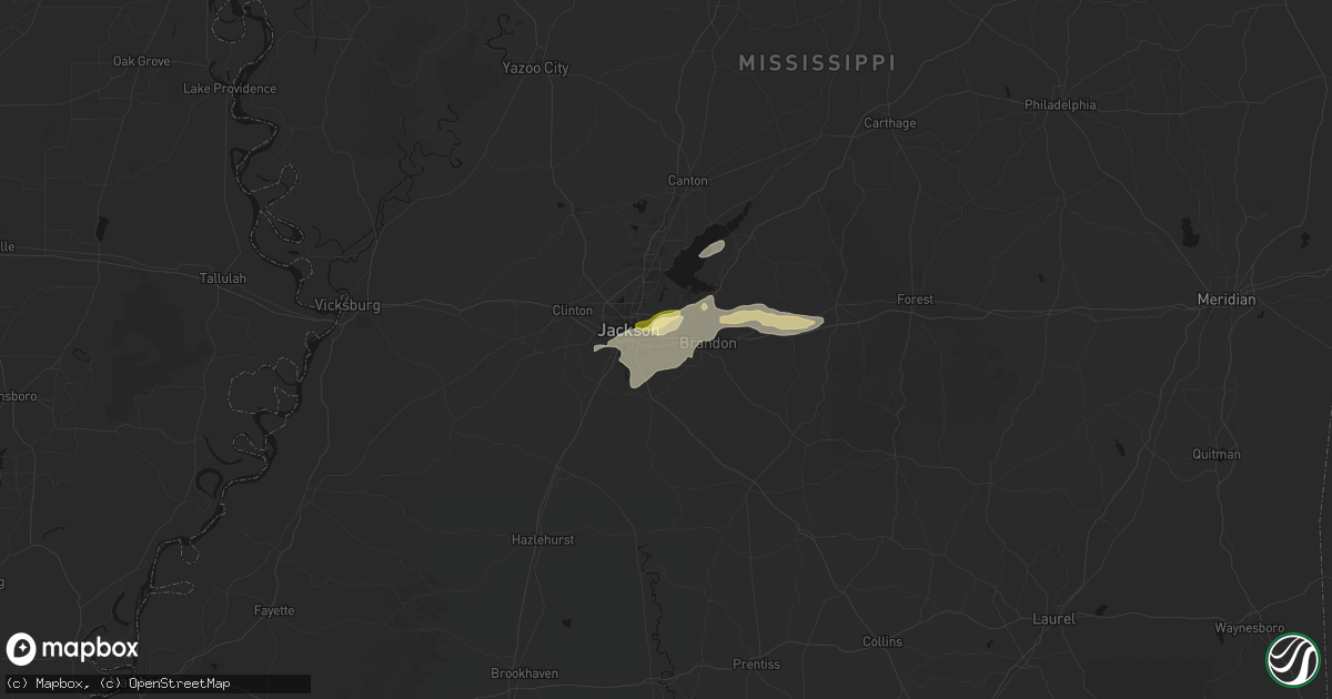 Hail map in Pearl, MS on April 24, 2026