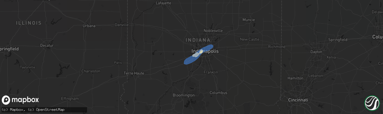 Hail map in Plainfield, IN on April 24, 2026
