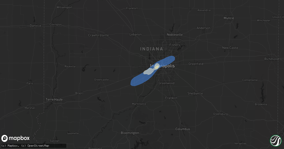 Hail map in Plainfield, IN on April 24, 2026