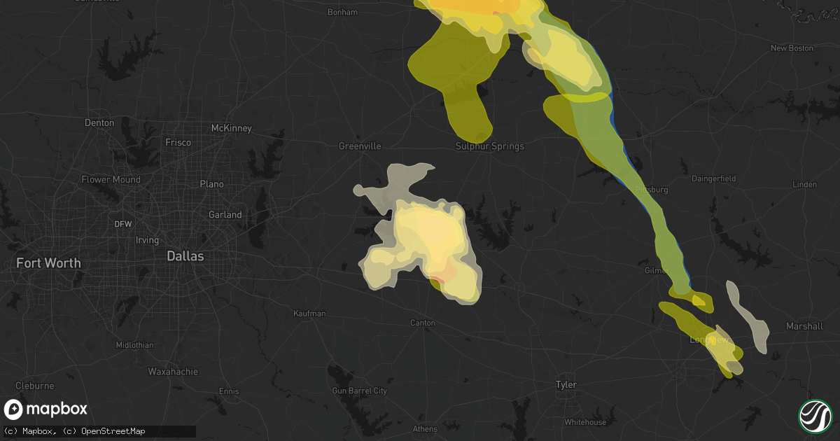 Hail map in Point, TX on April 24, 2026