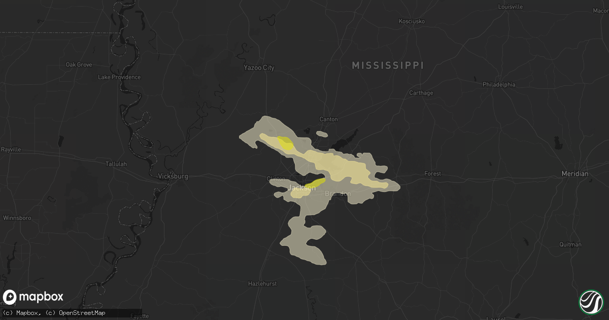Hail map in Ridgeland, MS on April 24, 2026