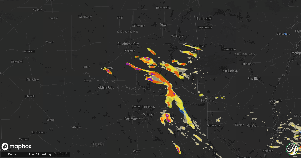 Hail map on April 24, 2026