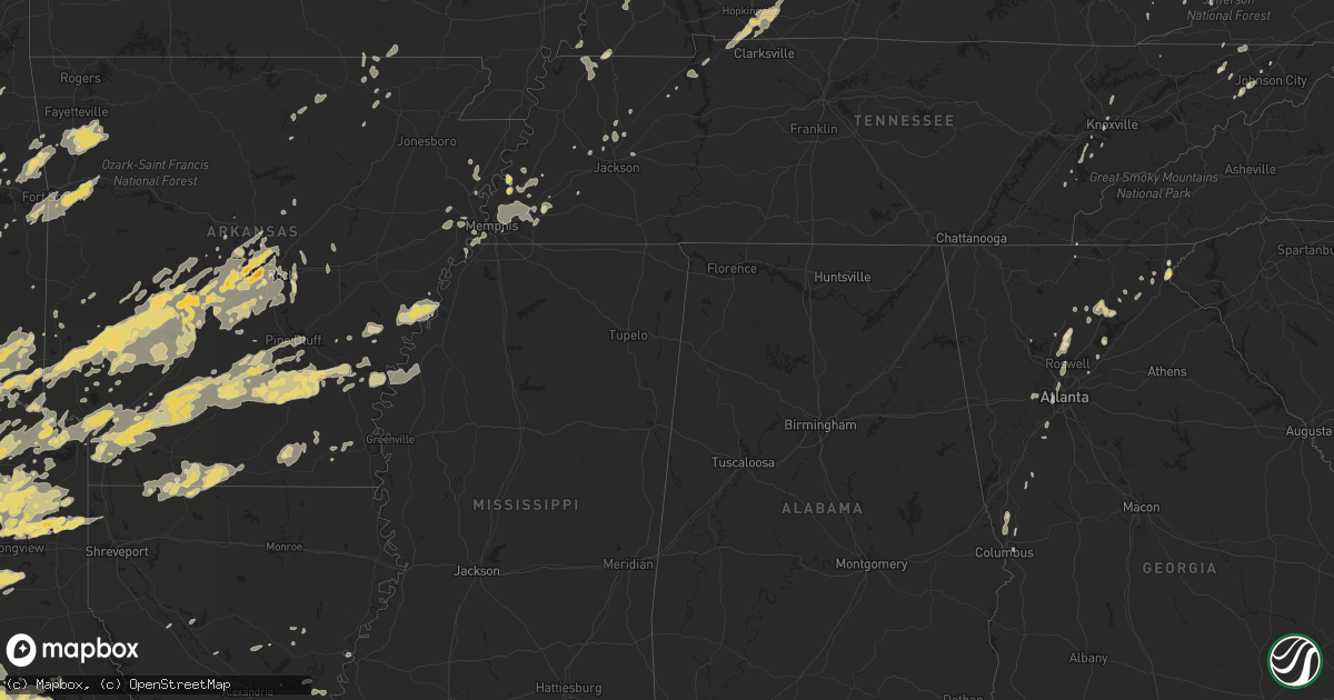 Hail map in Arkansas on April 25, 2011