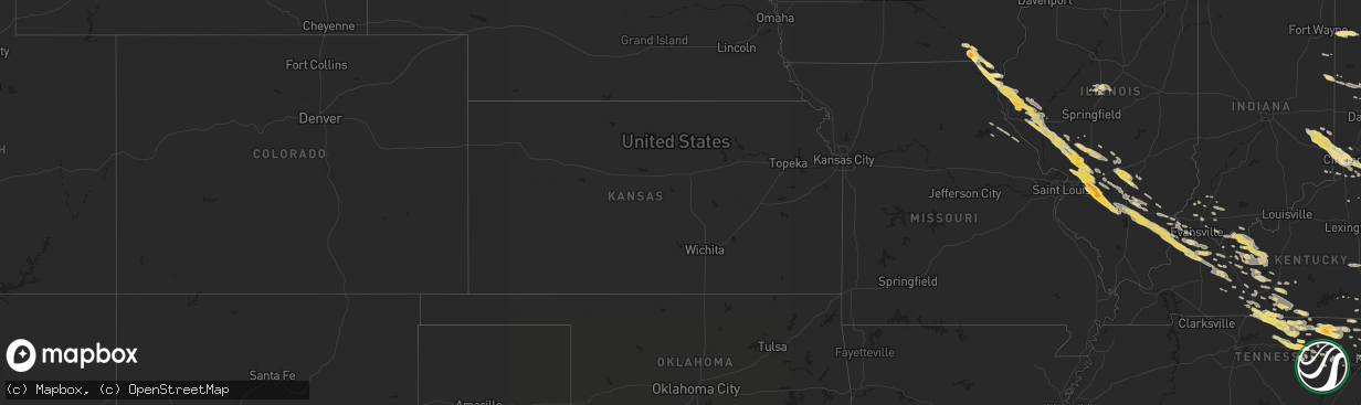 Hail map in Illinois on April 25, 2012