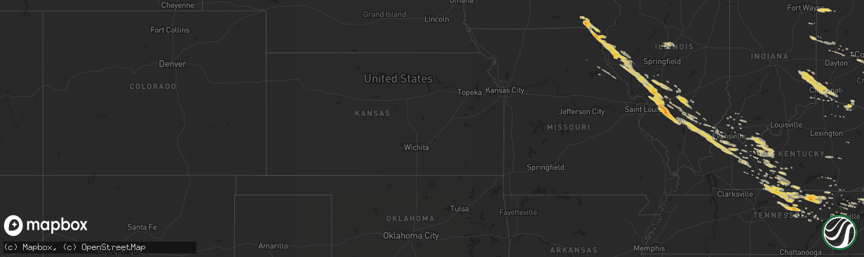 Hail map on April 25, 2012