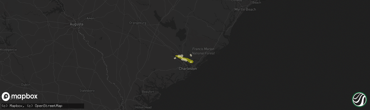 Hail map in Goose Creek, SC on April 25, 2013