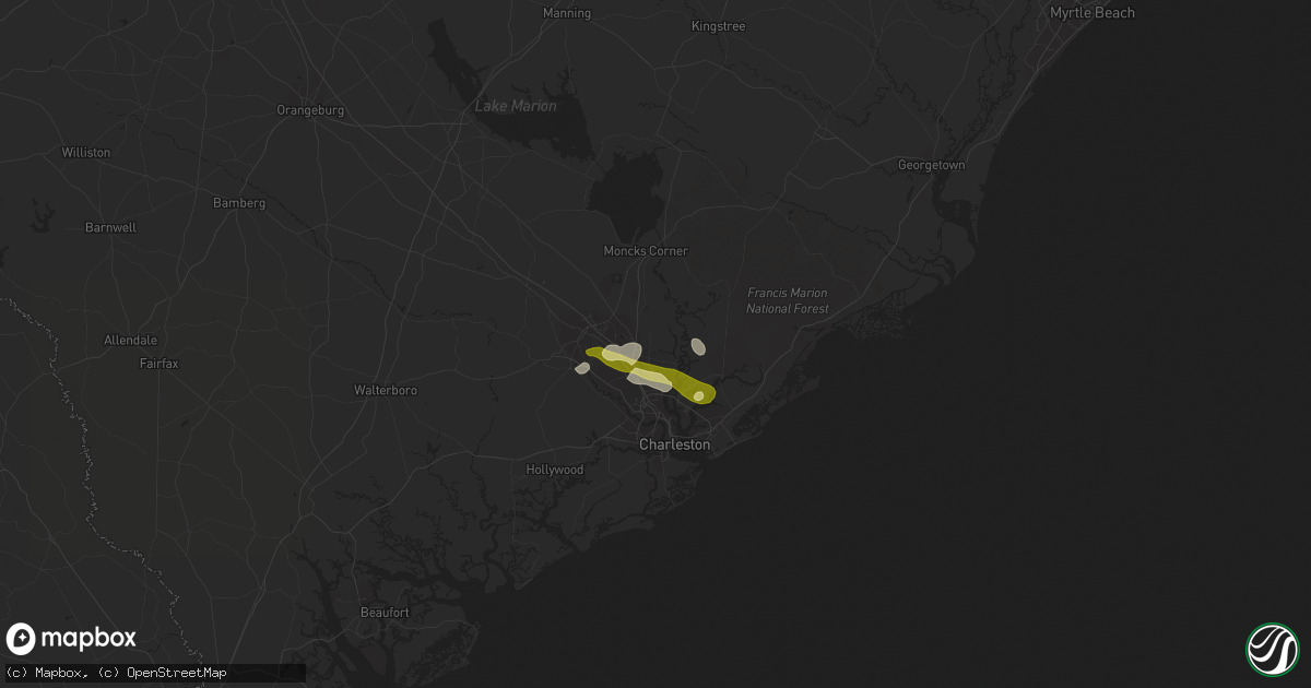 Hail map in Goose Creek, SC on April 25, 2013