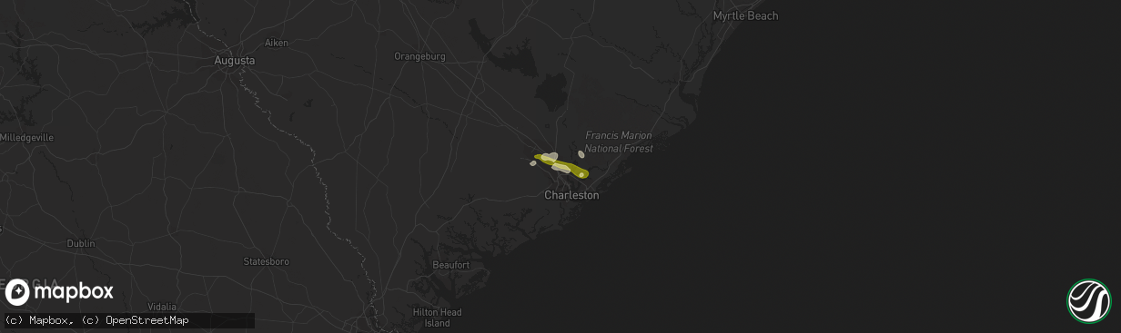Hail map in Hanahan, SC on April 25, 2013