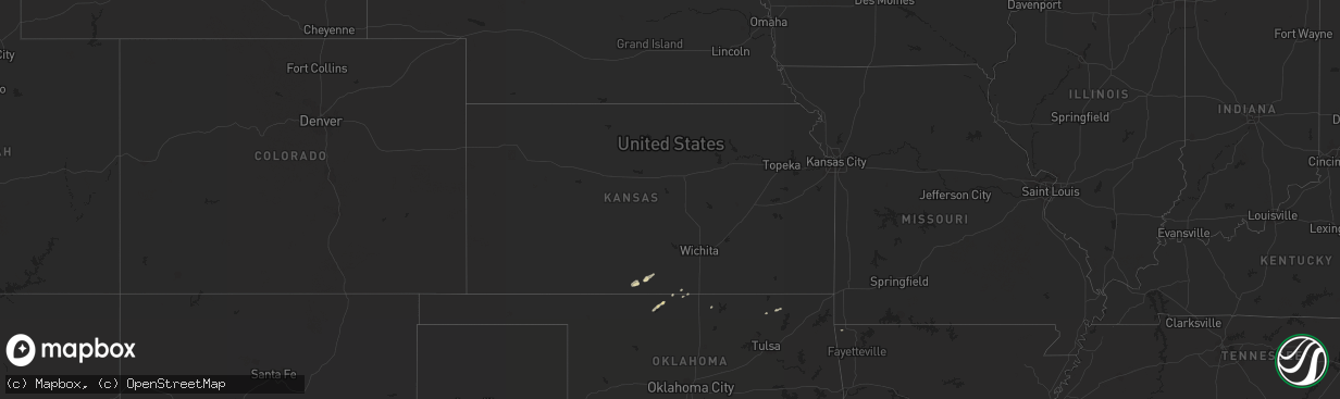 Hail map in Kansas on April 25, 2013