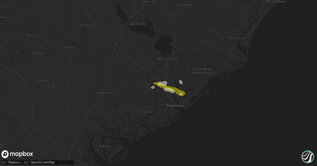 Hail map in Ladson, SC on April 25, 2013