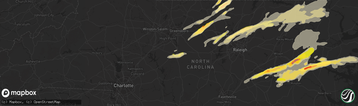 Hail map in Asheboro, NC on April 25, 2014