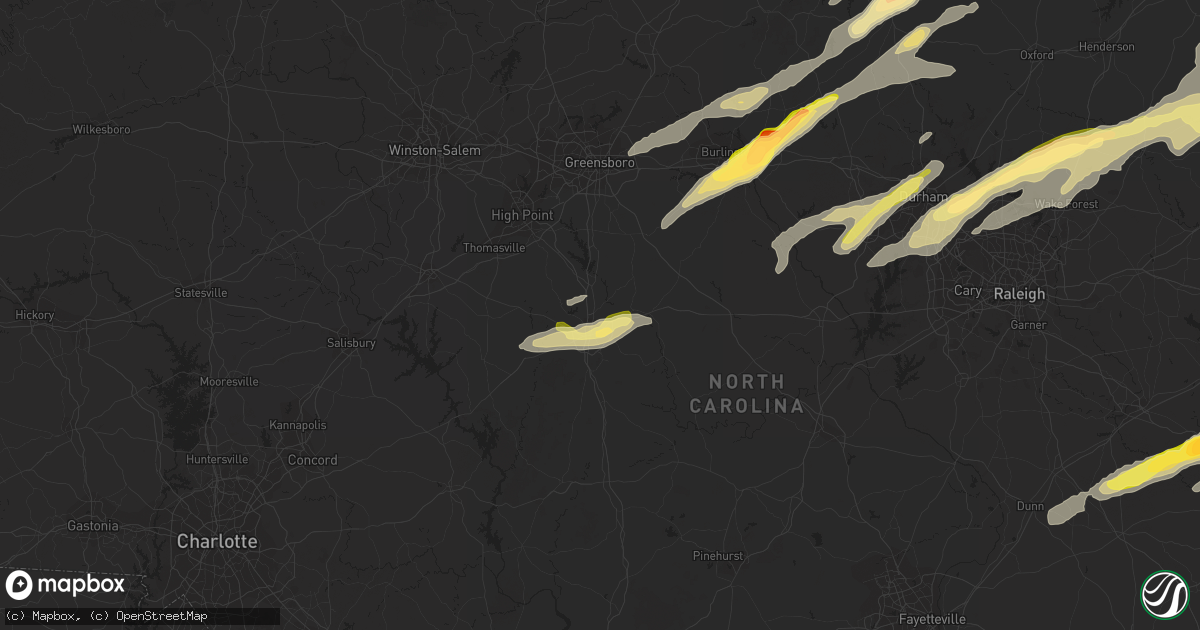 Hail map in Asheboro, NC on April 25, 2014