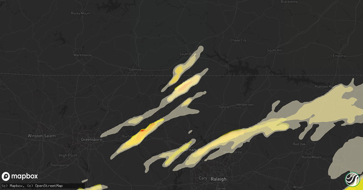 Hail map in Roxboro, NC on April 25, 2014