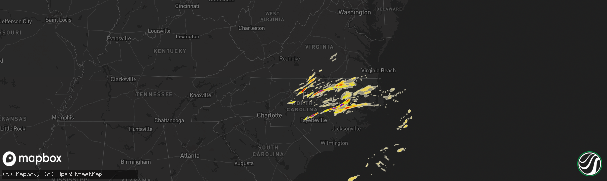 Hail map on April 25, 2014