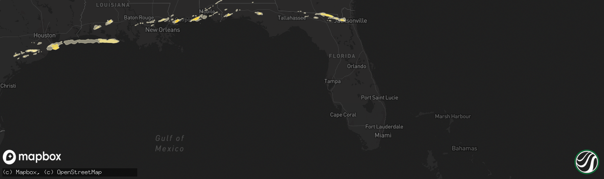 Hail map in Florida on April 25, 2015