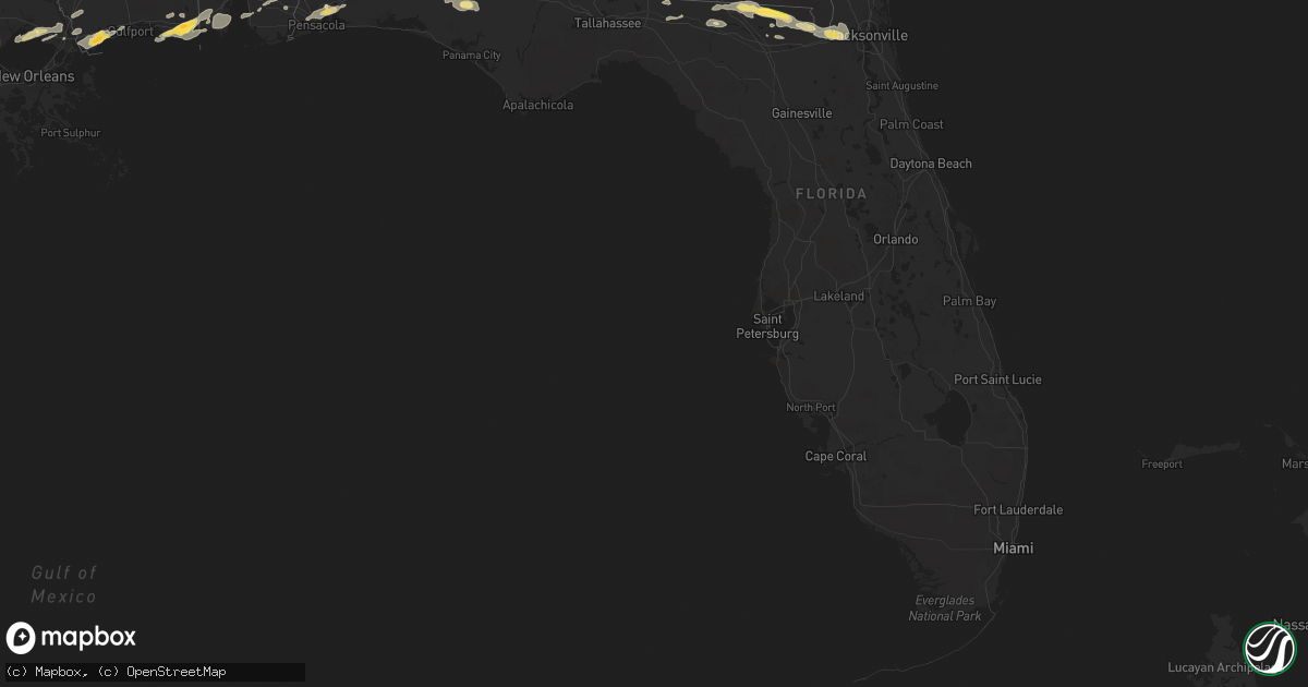 Hail map in Florida on April 25, 2015