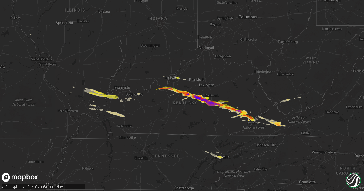 Hail map on April 25, 2015