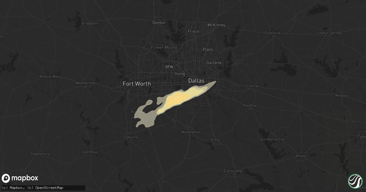 Hail map in Duncanville, TX on April 25, 2017