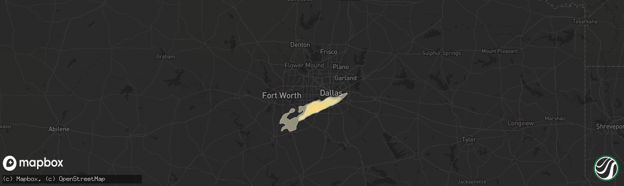 Hail map in Grand Prairie, TX on April 25, 2017