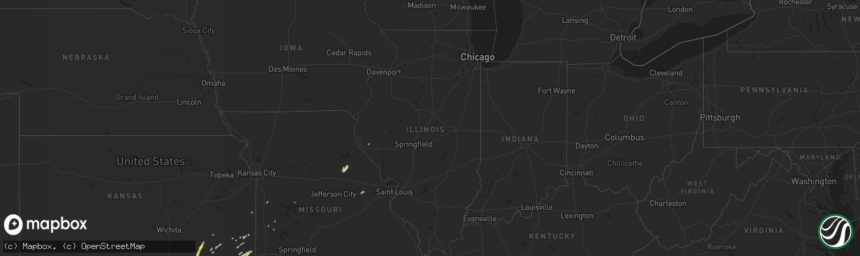 Hail map in Illinois on April 25, 2017