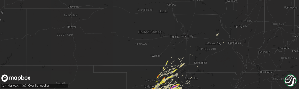 Hail map in Kansas on April 25, 2017