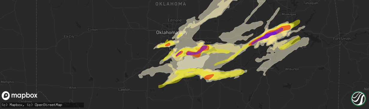 Hail map in Noble, OK on April 25, 2017