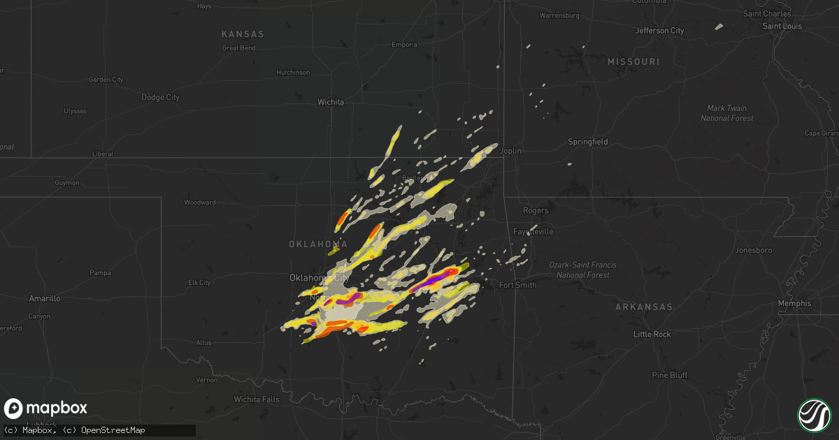 Hail map on April 25, 2017
