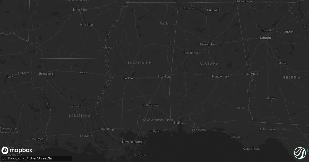 Hail map in Texas on April 25, 2018