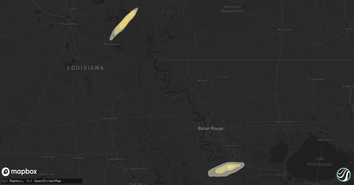 Hail map in Gonzales, LA on April 25, 2019