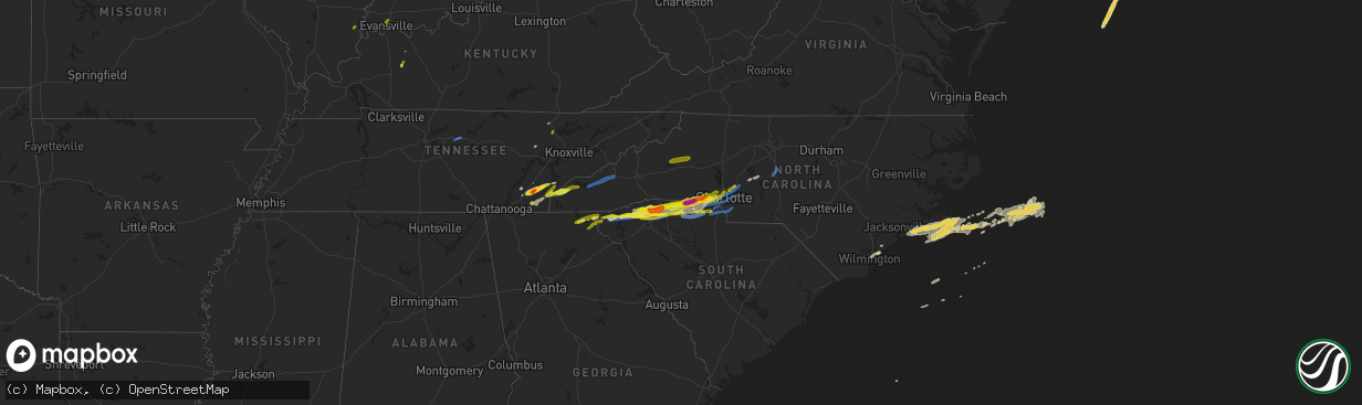 Hail map on April 25, 2020