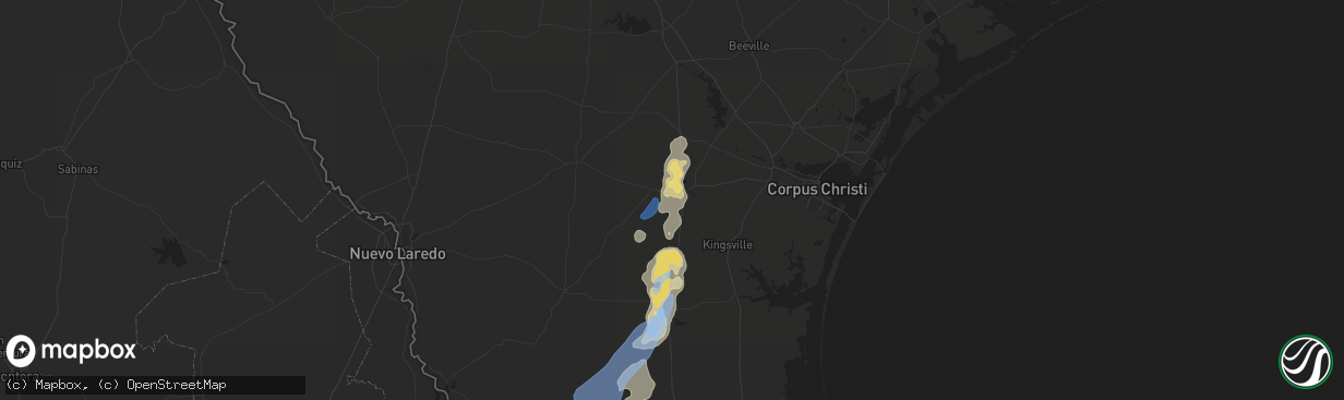 Hail map in Alice, TX on April 25, 2022