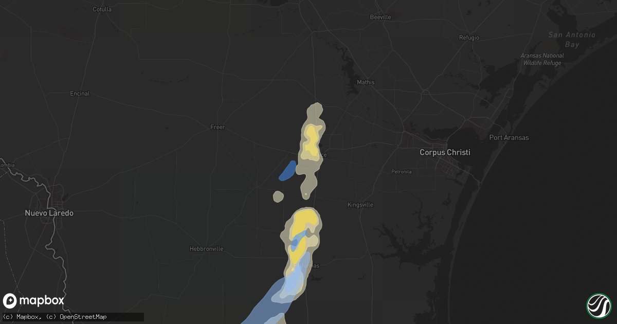 Hail map in Alice, TX on April 25, 2022