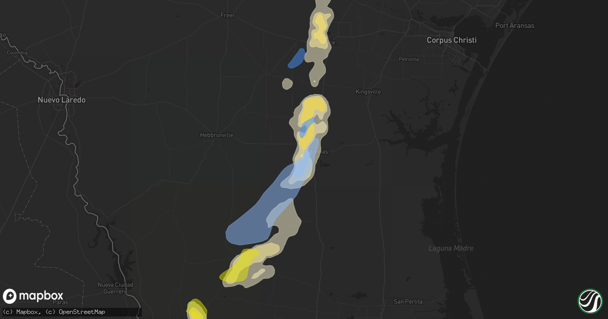 Hail map in Falfurrias, TX on April 25, 2022