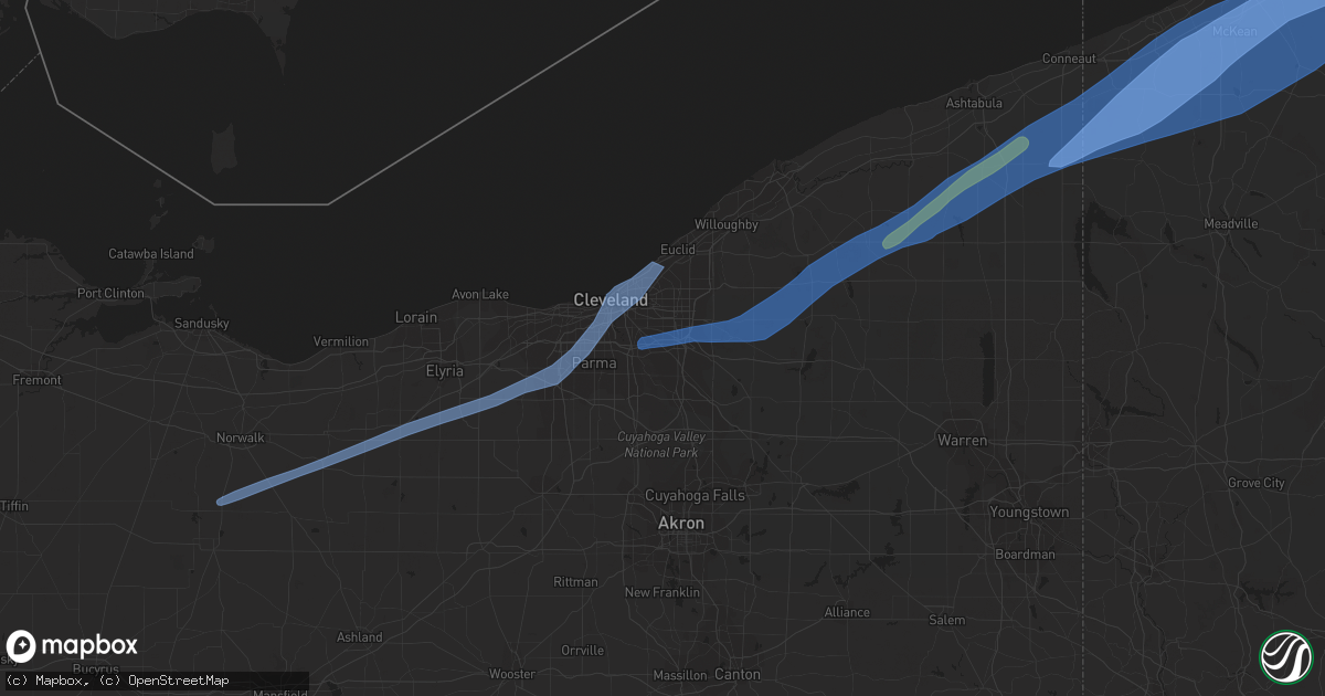 Hail map in Maple Heights, OH on April 25, 2022