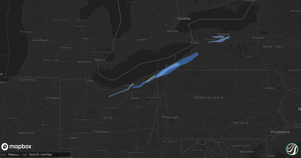 Hail map on April 25, 2022