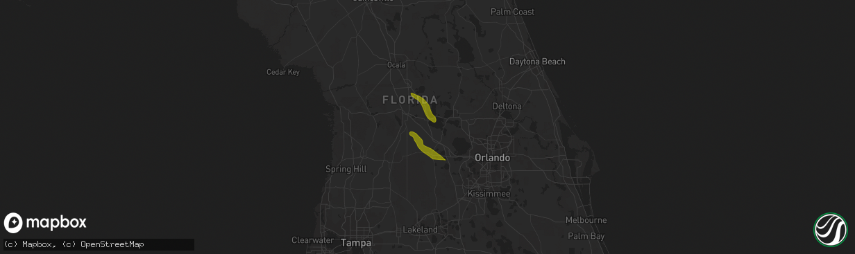 Hail map in Center Hill, FL on April 25, 2023