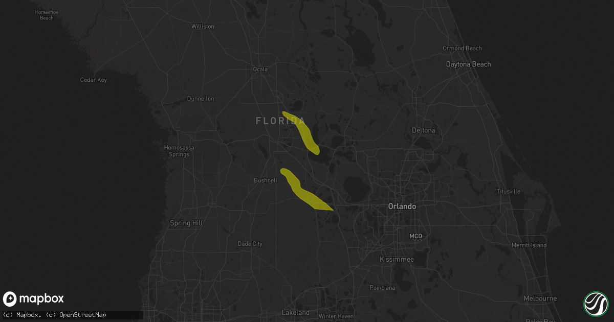 Hail map in Center Hill, FL on April 25, 2023