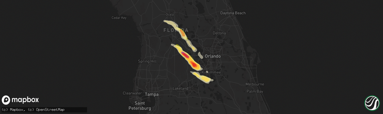 Hail map in Clermont, FL on April 25, 2023